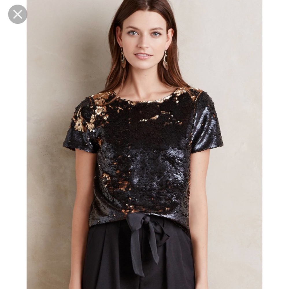 Weston Sequin Fete Tee in Metallic